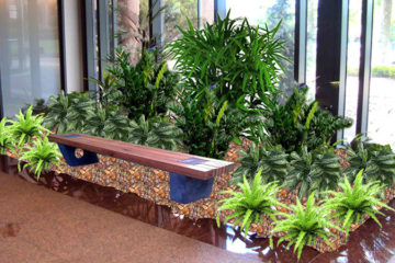 An image of a flower bed in a corporate lobby that was custom designed