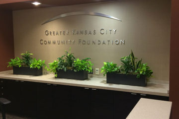 An image of planters in a corporate office